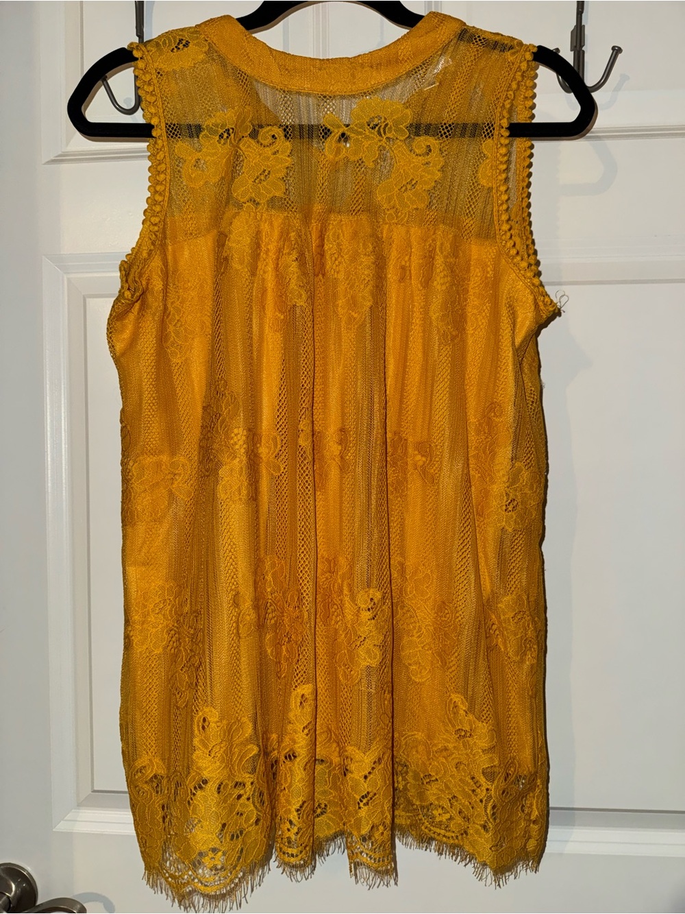 Women’s Mustard Lace Sleeveless Tunic Top Eve & Madfie M